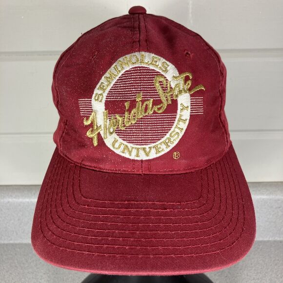 Super Stars Other - Vtg Retro FSU Hat Cap Spellout Florida State Seminoles Big Logo Noles Snapback
